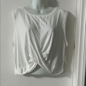 Elegant White Twist Front Crop Top